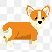 Cartoon corgi png illustration, transparent background. Free public domain CC0 image.