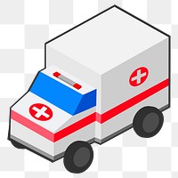 Ambulance png illustration, transparent background. Free public domain CC0 image.