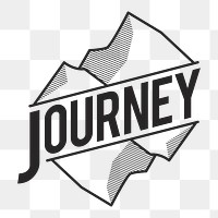 Journey png word sticker, transparent background 