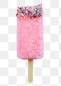 Png pink ice pop sticker, transparent background