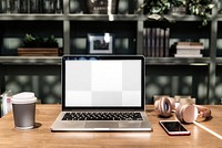 Laptop screen png mockup, aesthetic workspace, transparent design