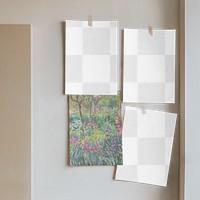 Poster png mockup, realistic paper, transparent design