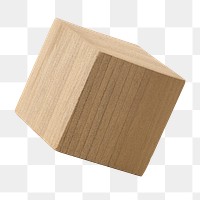 Wooden block png paper weight sticker, transparent background