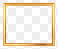 Golden frame png sticker, transparent background