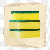 Kitchen sponge png sticker, ripped paper on transparent background 