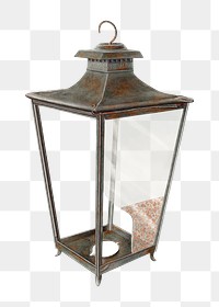 Antique lantern png sticker, transparent background