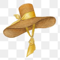 Yellow beach hat png sticker, transparent background