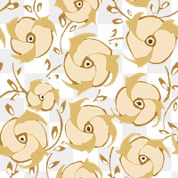 Flower seamless png pattern, E. A. Séguy Art Nouveau transparent background, remixed by rawpixel