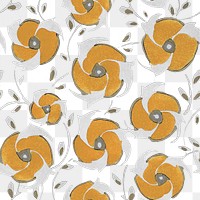 Vintage flower png pattern, E. A. Séguy Art Nouveau transparent background, remixed by rawpixel