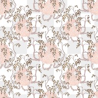 Vintage flower png pattern, E. A. Séguy artwork transparent background, remixed by rawpixel