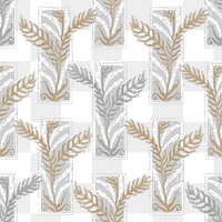 Seamless leaf png pattern, vintage E. A. S&eacute;guy artwork  transparent background, remixed by rawpixel