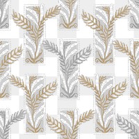 Seamless leaf png pattern, vintage E. A. Séguy artwork  transparent background, remixed by rawpixel