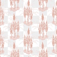 Beige botanical png pattern, E. A. Séguy Art Nouveau transparent background, remixed by rawpixel