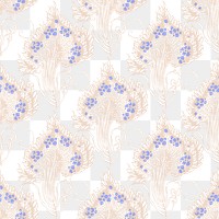 Vintage flower png pattern, E. A. Séguy Art Nouveau transparent background, remixed by rawpixel