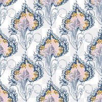 Aesthetic botanical png pattern, vintage E. A. S&eacute;guy Art Nouveau transparent background, remixed by rawpixel