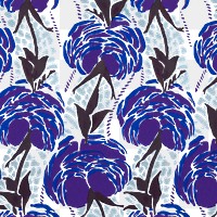 Blue floral png pattern, vintage E. A. Séguy artwork transparent background, remixed by rawpixel