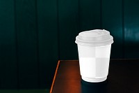 Png disposable cup mockup, transparent design