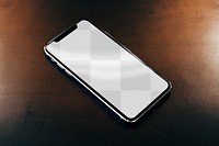 Smartphone png mockup screen, desk, transparent design