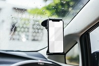 Smartphone png mockup screen, car, transparent design
