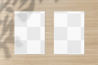 Two papers png transparent mockup