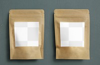 Pouch bag png label mockup, editable branding & packaging, transparent design