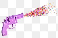 Png colorful toy gun sticker, transparent background