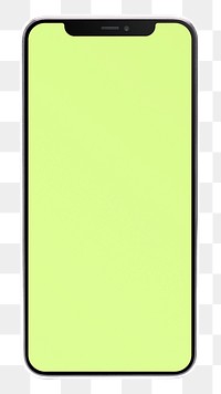 Png green phone screen sticker, transparent background