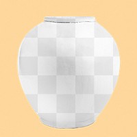 Clay vase png transparent mockup