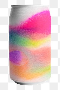 Png colorful soda can sticker, transparent background