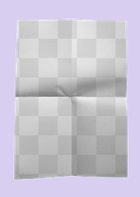 Poster png transparent mockup, realistic paper