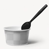 Paper bowl png transparent mockup