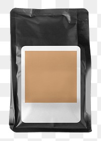 Coffee bag png sticker, blank label transparent background