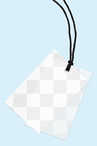 Clothing tag png mockup, transparent design 