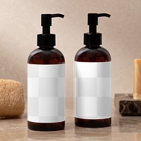 Lotion bottles png mockup, transparent product packaging