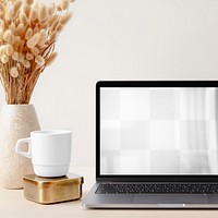 Laptop screen png mockup, digital device, transparent design