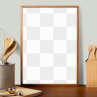 Picture frame png mockup, kitchen decoration, transparent design