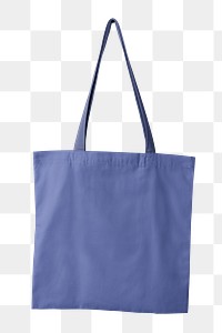 PNG blue tote bag mockup sticker, transparent background