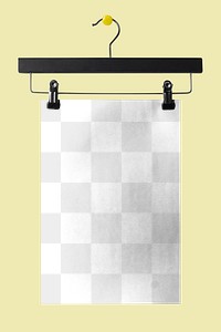 Poster png transparent mockup, realistic paper