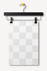 Poster png transparent mockup, realistic paper