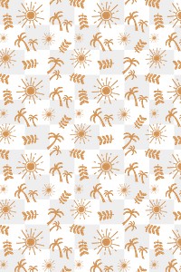 Brown tropical png pattern, transparent background, Summer aesthetic