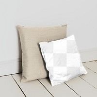 Cushion cover png mockup, transparent pillow case