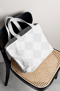 Tote bag png mockup, transparent design