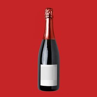 Prosecco bottle png label mockup, transparent design