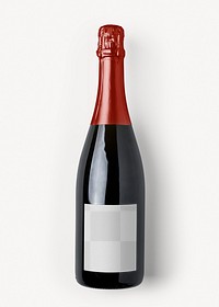 Prosecco bottle png label mockup, transparent design