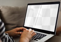 Laptop screen png mockup, digital device, transparent design 