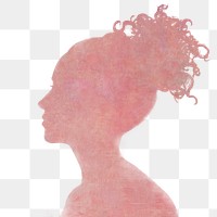 Pink woman png portrait shadow, transparent background