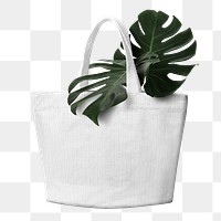 Png canvas tote bag sticker, transparent background