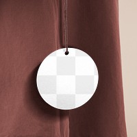 Clothing tag png mockup, transparent design