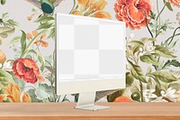 Computer screen png transparent mockup