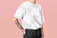 Women's t-shirt png mockup, transparent design